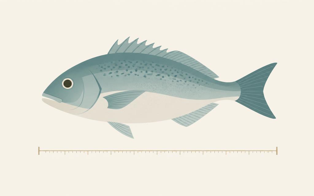 Sea fish with a measurement scale